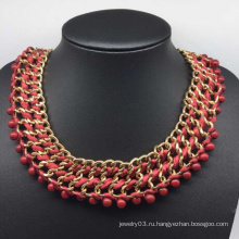Большой ожерелье цепи красный бриллиант Славы (XJW13751)